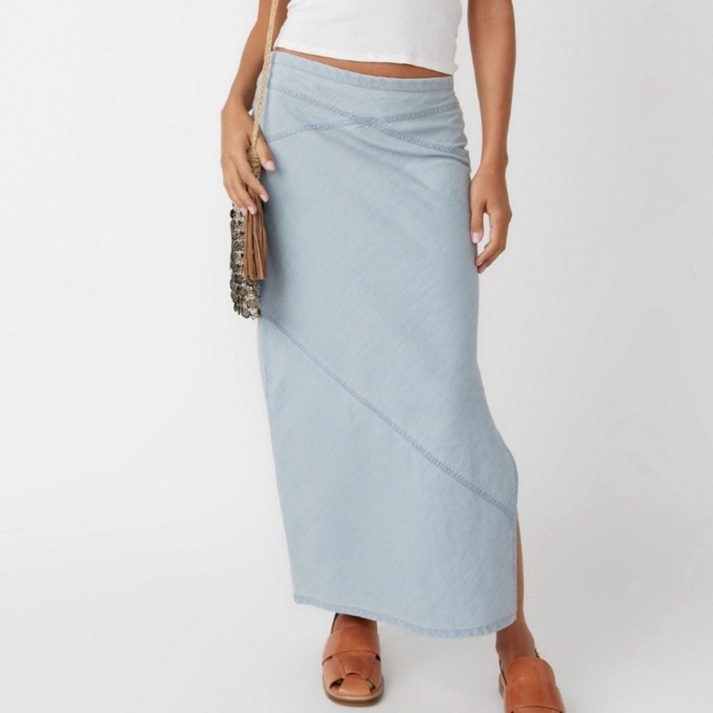 Free People Muse moment mid-rise maxi/midi skirt size 12